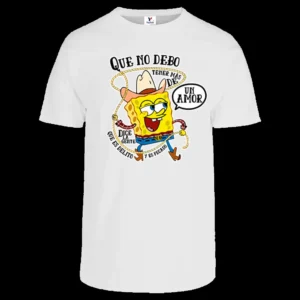 Playera parodia Que No Debo Tener Más De Un Amor para caballero en color blanca confeccionada en algodón con impresión DTF de alta calidad.